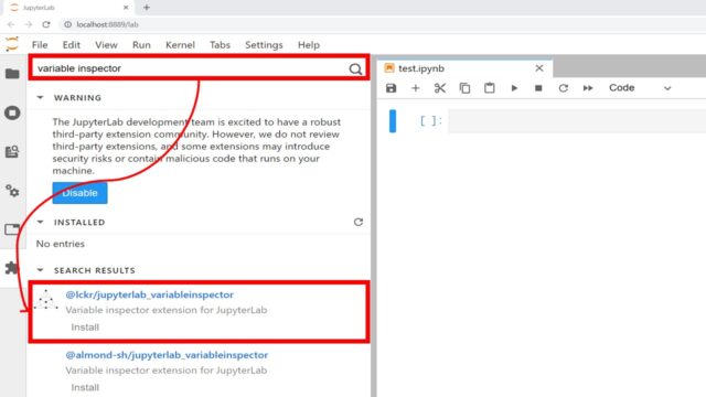 jupyterlab variable inspector